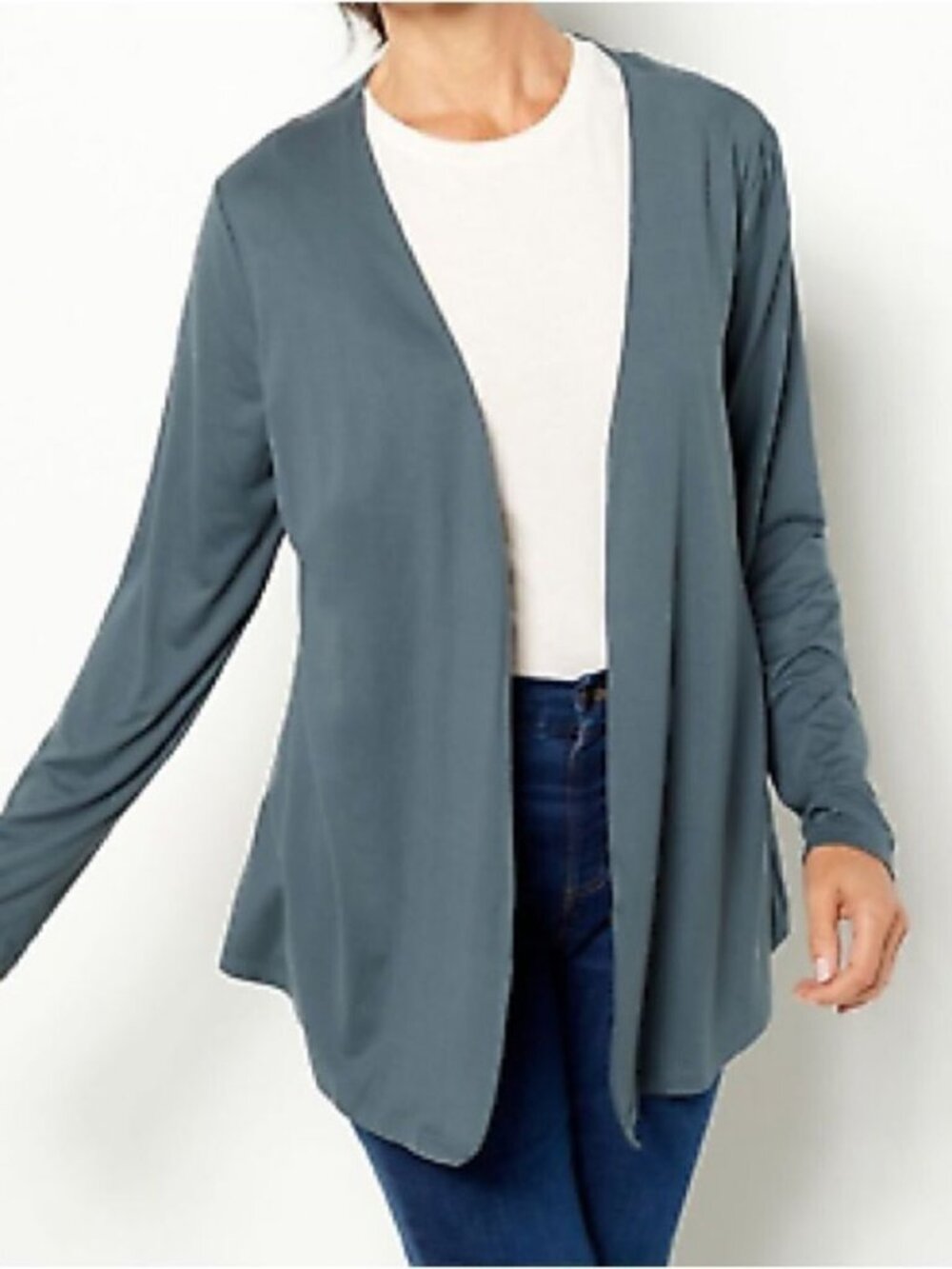 Denim & Co. Comfort Zone Comfort Jersey Shirttail Cardi